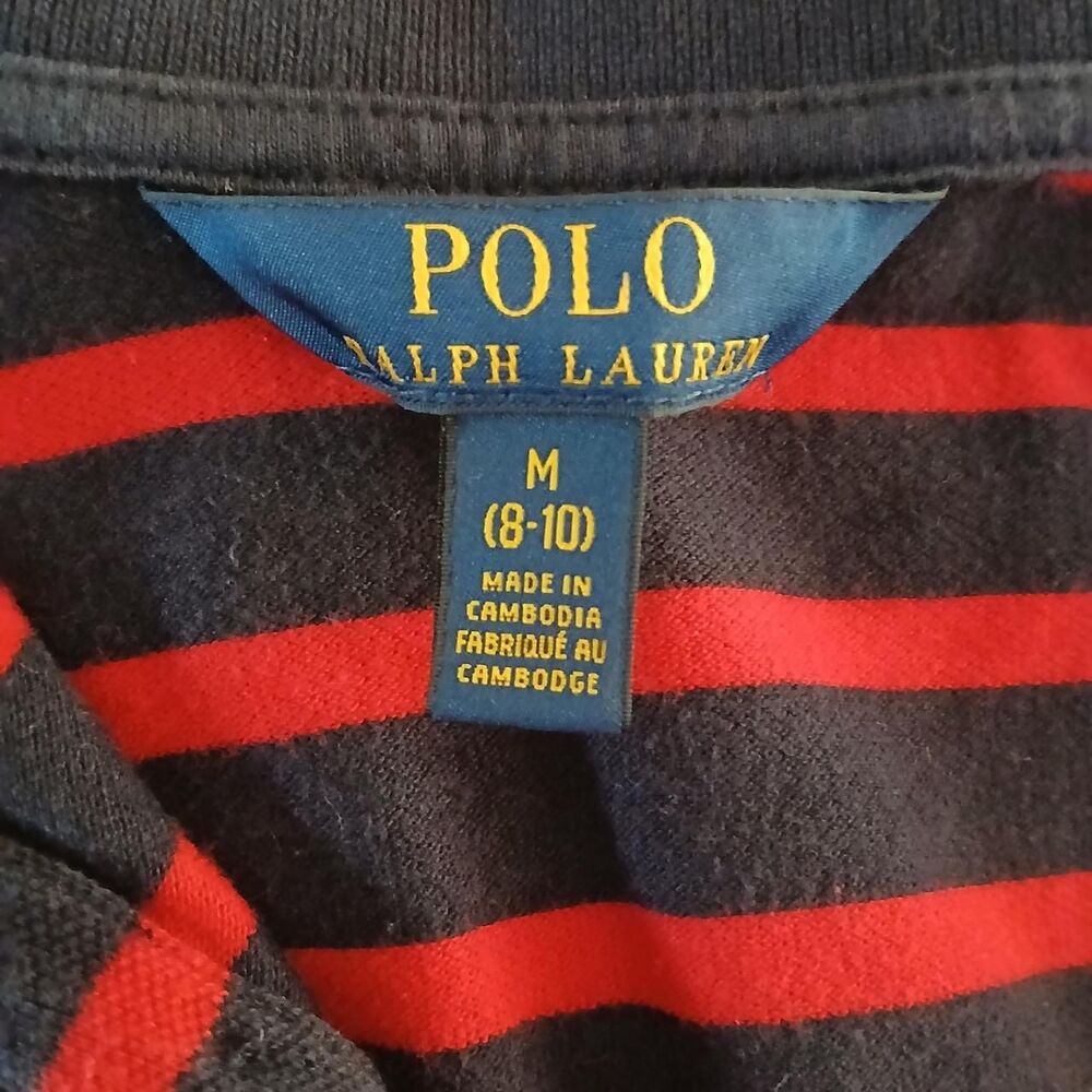 Polo Ralph Lauren Girls Striped Tiered Polo Dress Girls 8Y Y2K Preppy Classic - Picture 5 of 6